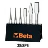 Beta 38/SP6 6 Piece Punch &amp; Chisel Set In Metal Rack / Holder -Professional Hand Tool Store 129839