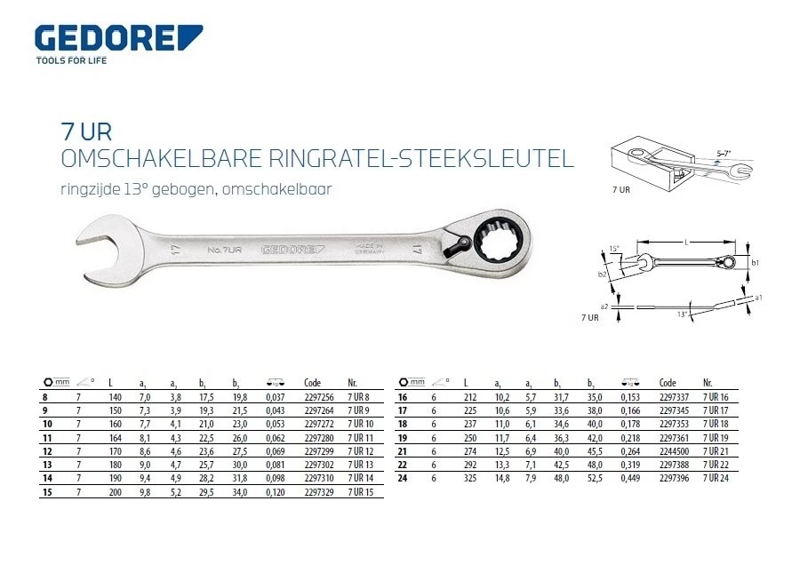 Gedore 7 UR Metric Reversible Ratcheting Combination Spanner Wrench 10mm 5 Gedore 7 UR Metric Reversible Ratcheting Combination Spanner Wrench 10mm - Image 3