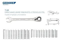 Gedore 7 UR Metric Reversible Ratcheting Combination Spanner Wrench 21mm -Professional Hand Tool Store 2297256 2 5