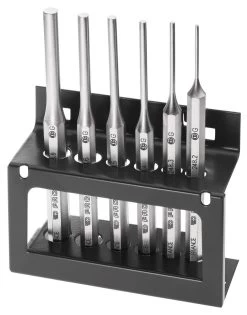 Facom 248.JS6 Long Drift Punch Set - 2, 3, 4, 5, 6 &amp; 8mm In Metal Stand