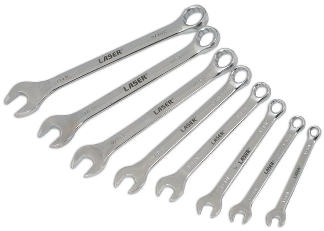Laser 4446 8 Piece Whitworth Combination Spanner Set 1/8-9/16" WW 3 Laser 4446 8 Piece Whitworth Combination Spanner Set 1/8-9/16" WW