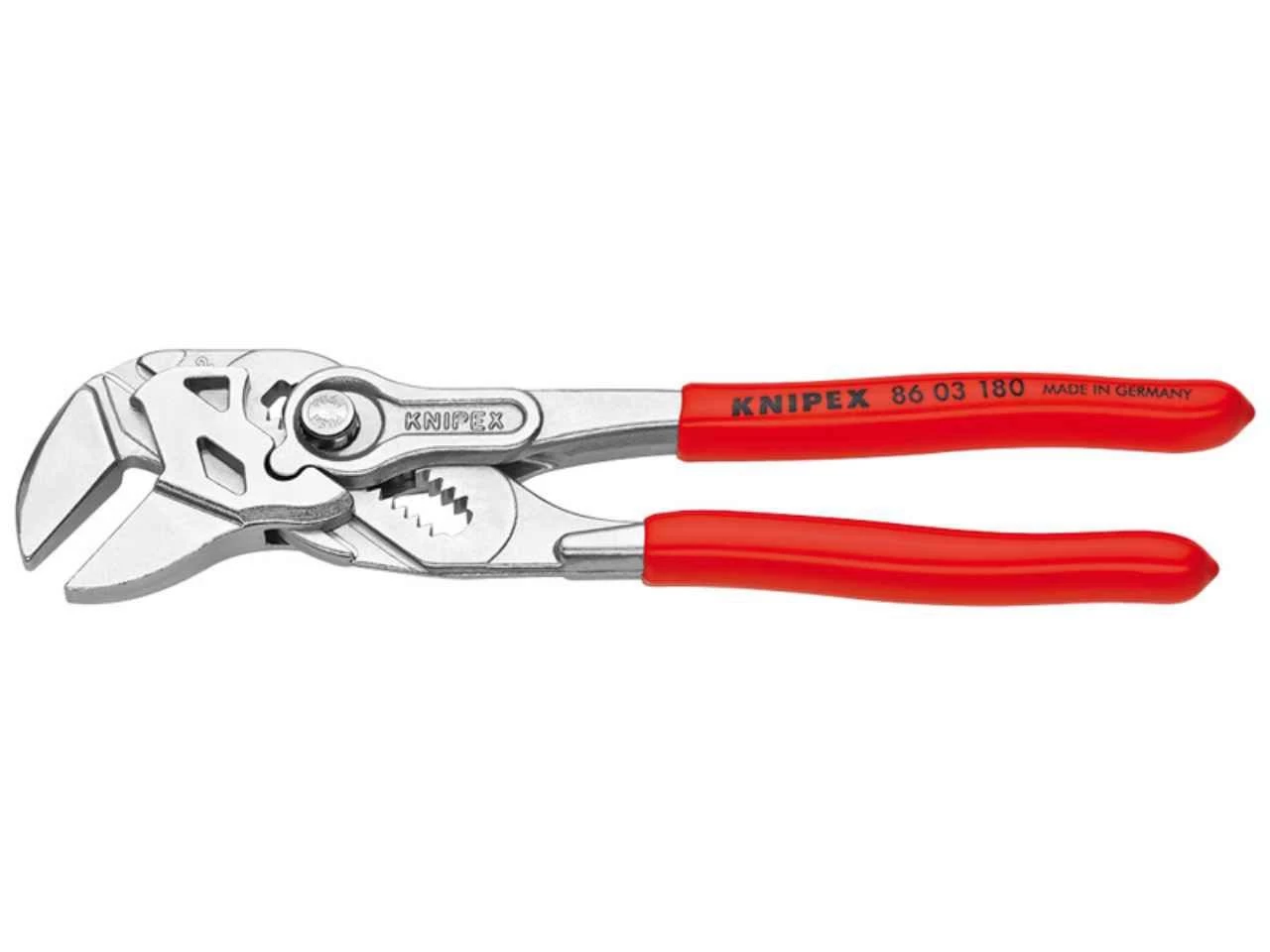Knipex 86 03 180 Lock Button Waterpump Slip Joint Pliers Wrench PVC Grip 180mm (40mm Capacity) 3 Knipex 86 03 180 Lock Button Waterpump Slip Joint Pliers Wrench PVC Grip 180mm (40mm Capacity)