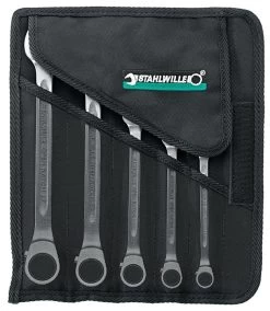 Stahlwille 17/5 5 Piece Ratcheting Combination Spanner Set In Tool Roll 8-19mm -Professional Hand Tool Store 96411705 3