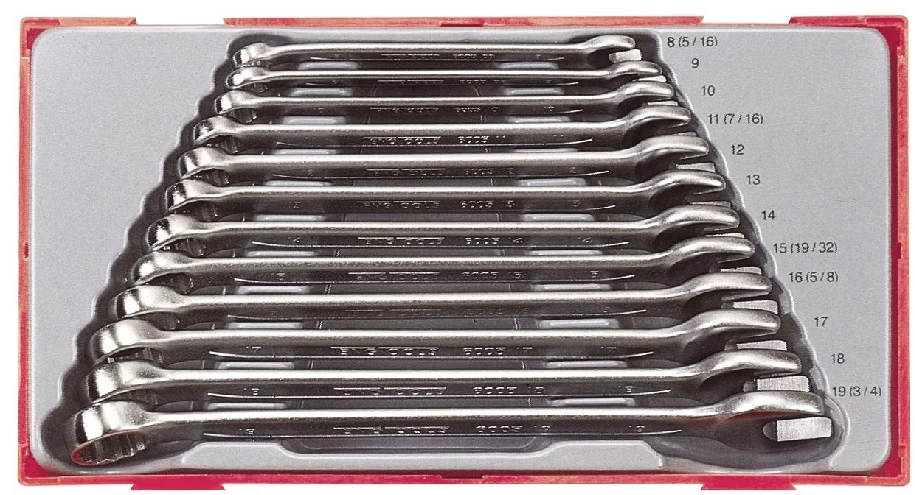 Teng TT1236 12 Piece Spanner Set 8-19mm In Toolbox Module Tray