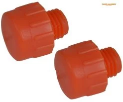 Thor 73-408PF Replacement Orange Plastic Face For Wooden &amp; Plastic Handle Hammer 25mm - 2 Pack
