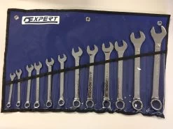 Expert By Facom E110327 12 Piece Metric Combination Spanner Set Supplied In Tool Roll 7-24mm